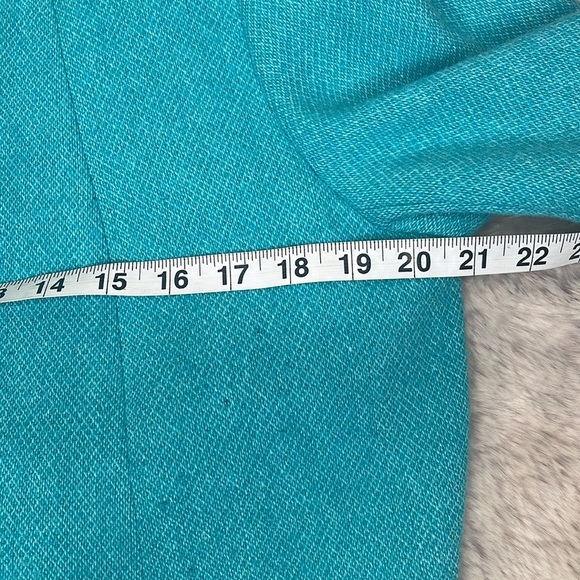 Talbots | Turquoise Wool Blend Flounce Sleeve Jacket - Picture 12 of 14